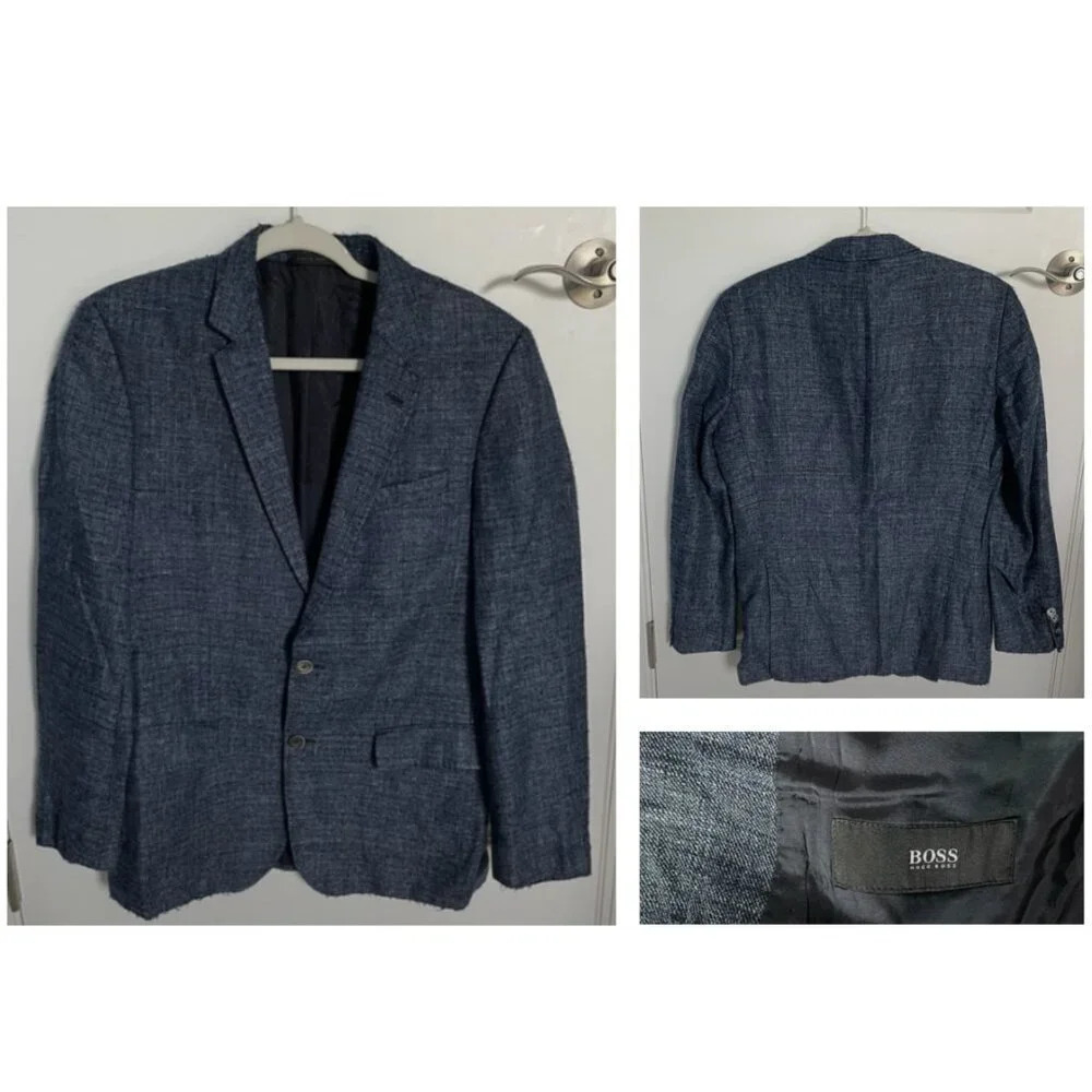 Hugo Boss 2 Button Single Breasted Sport Coat Blazer Jacket - 29365